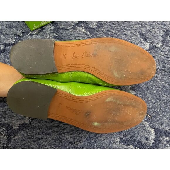 Sam Edelman Lucca Green Lea Slip On Heel Loafers Women's Size 6.5 New - Picture 9 of 9